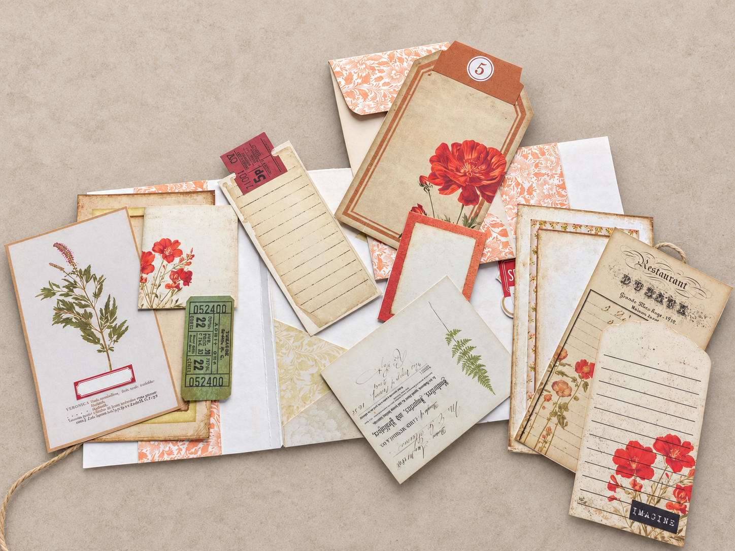 Botanical Folio with Pockets, Tags and Journaling Cards - Image 7