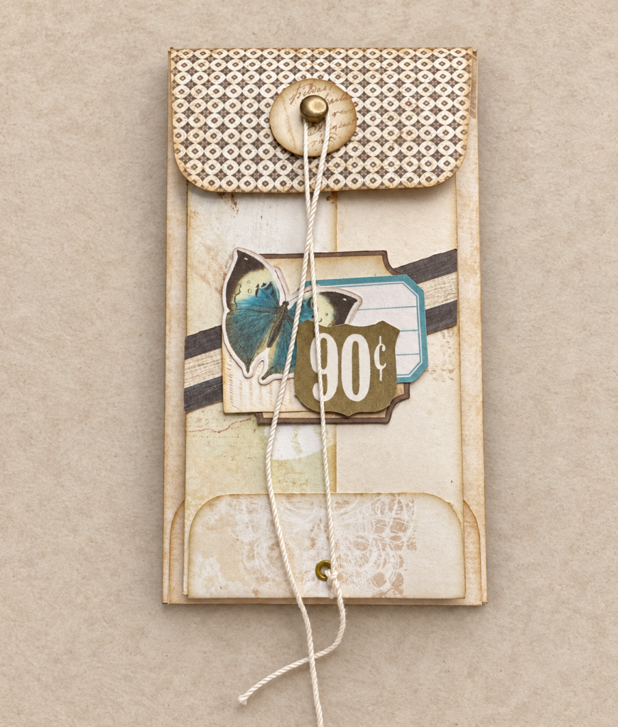 Handmade Accordion Envelope Folio with Ephemera