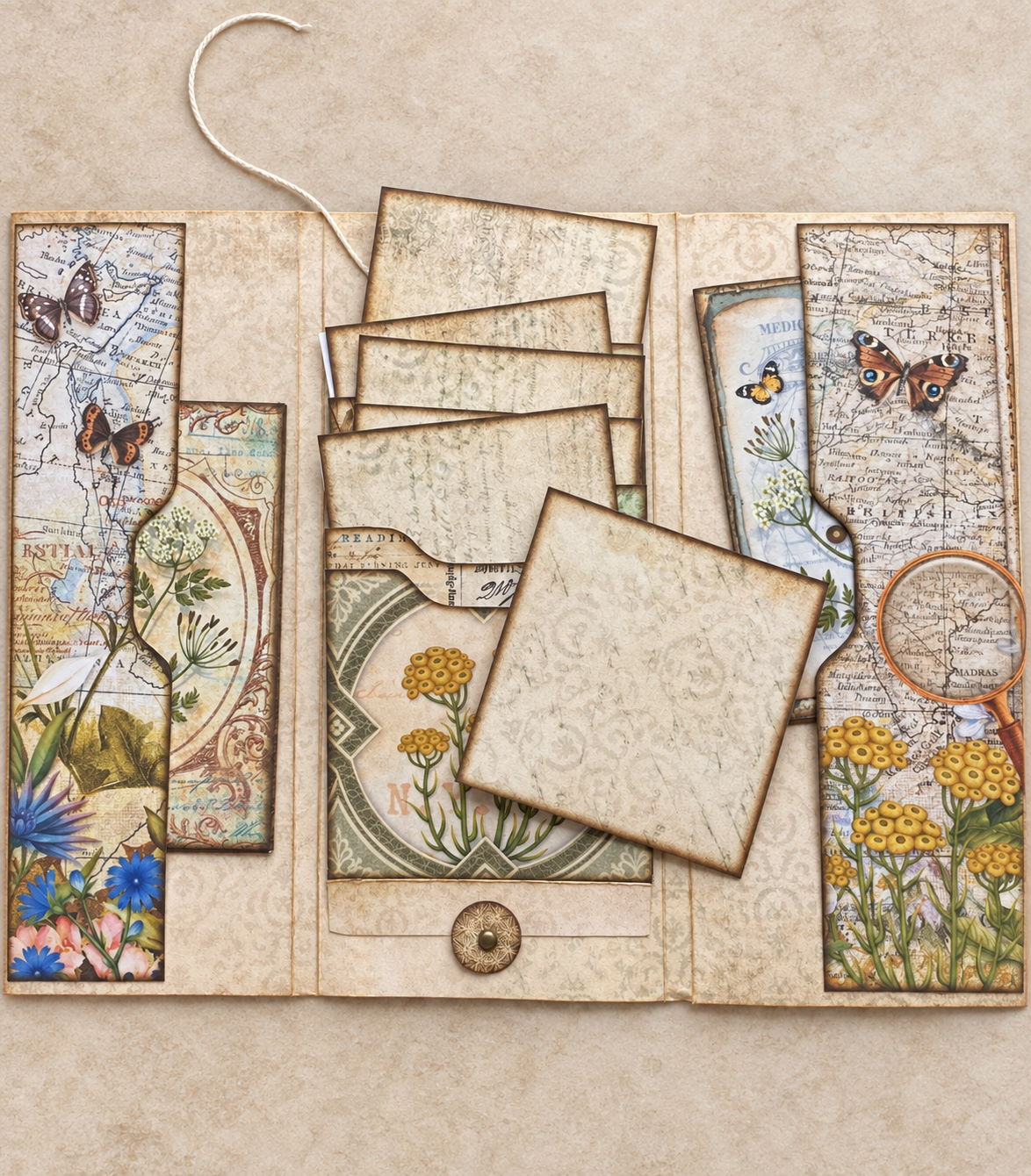 Botanical Tri-Fold Folio with Waterfall - Image 3