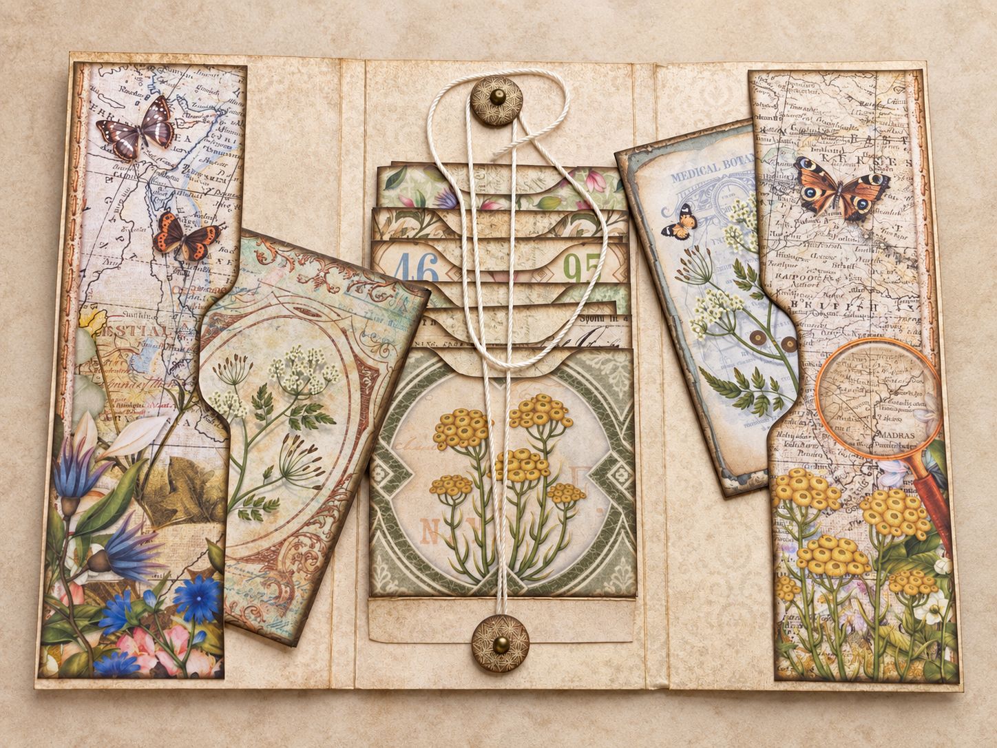 Botanical Tri-Fold Folio with Waterfall - Image 6
