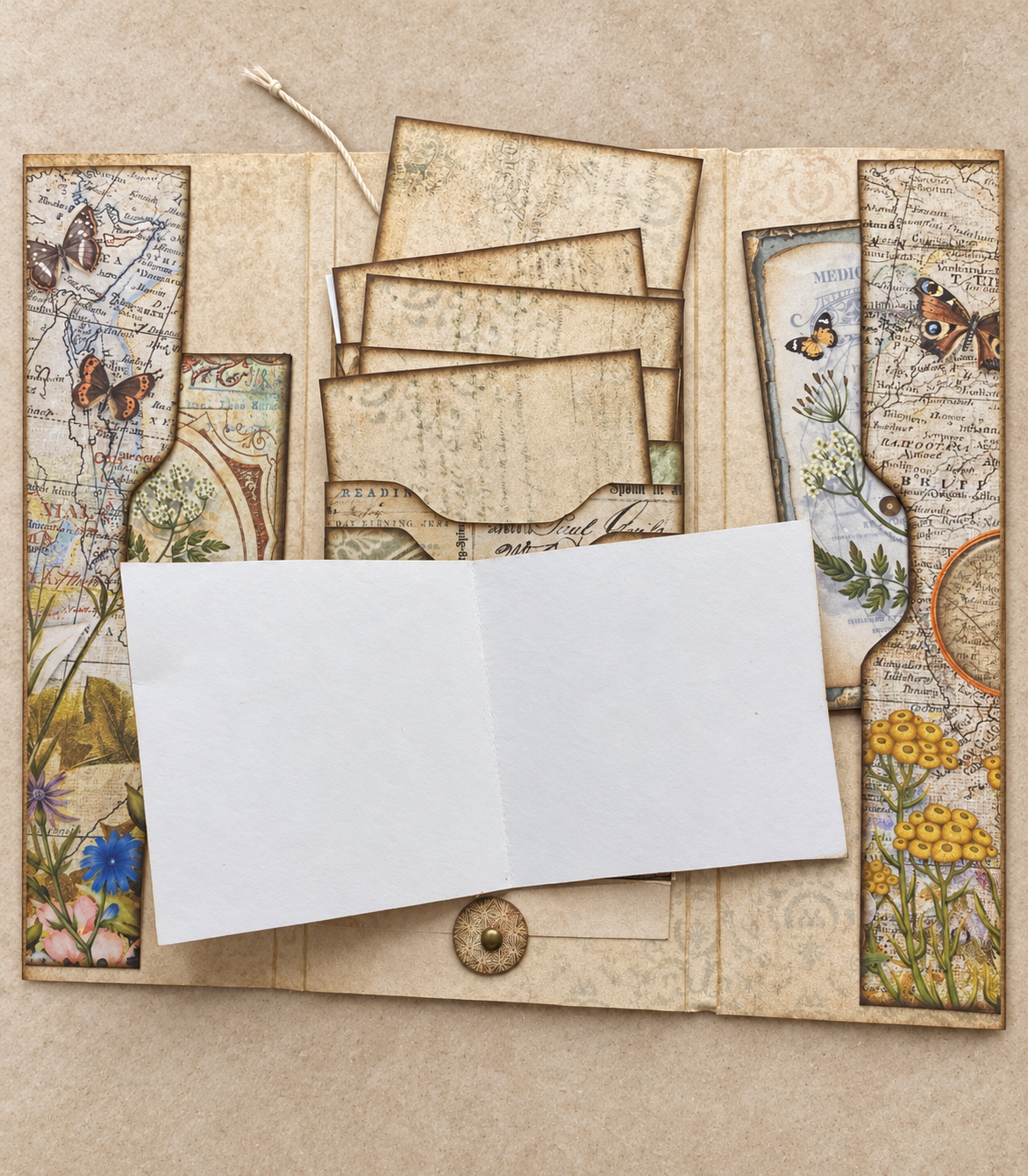 Botanical Tri-Fold Folio with Waterfall - Image 2